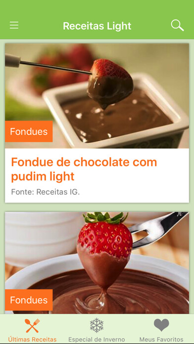 Emulate iPhone app Receitas Light using MyAndroid Emulate iPhone app Receitas Light using MyAndroid