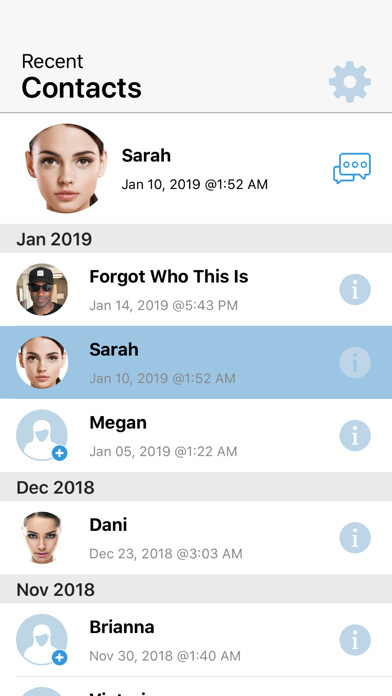 Emulate iPhone app Recent Contacts - Reco Digits using MyAndroid