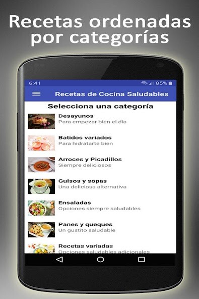Run android online APK Recetas de Cocina Saludables from MyAndroid or emulate Recetas de Cocina Saludables using MyAndroid