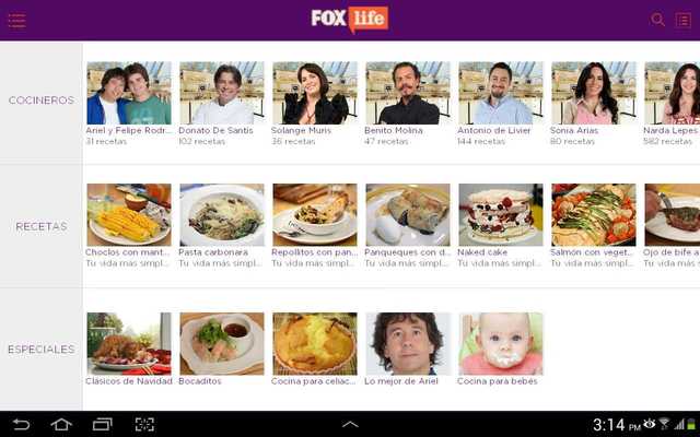 Emulate Android APK Recetas FOX Life