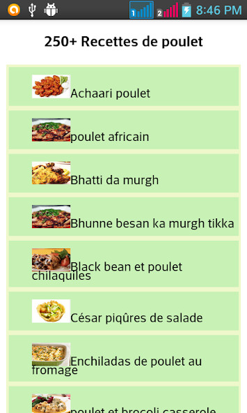 Run android online APK Recettes De Poulet from MyAndroid or emulate Recettes De Poulet using MyAndroid