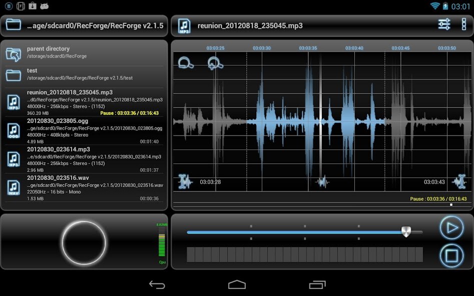 Run android online APK RecForge Lite - Audio Recorder from MyAndroid or emulate RecForge Lite - Audio Recorder using MyAndroid