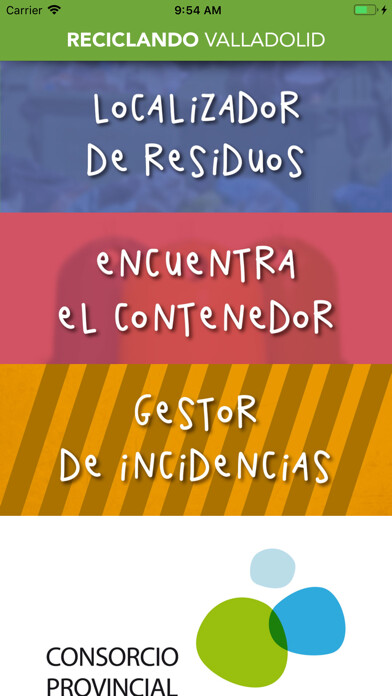 Emulate iPhone app Reciclando Valladolid using MyAndroid