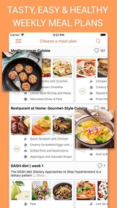 Emulate iPhone app Recipe Calendar - Meal Planner using MyAndroid