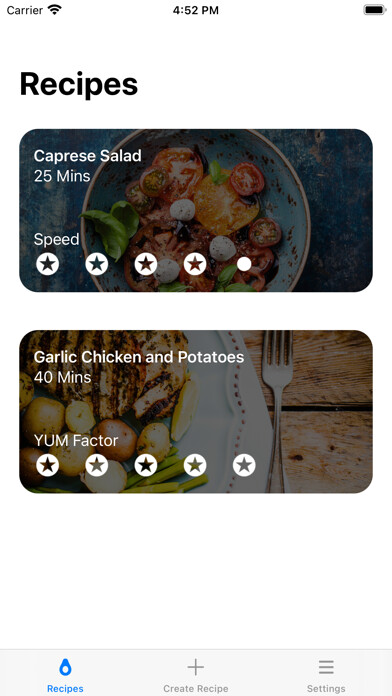 Emulate iPhone app Recipedo using MyAndroid