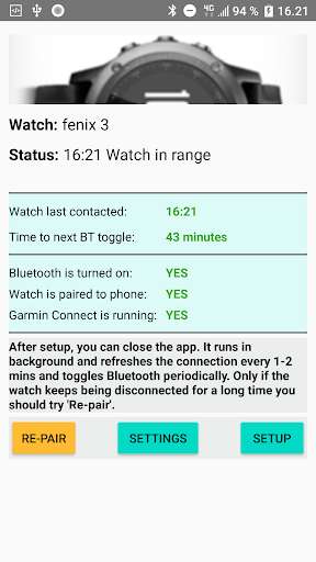 Emulate Android APK Reconnect Garmin Watch