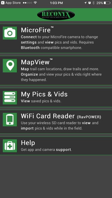 Emulate iPhone app Reconyx using MyAndroid