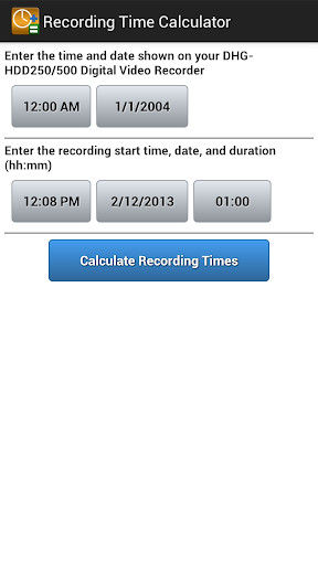 Run android online APK Recording Time Calculator from MyAndroid or emulate Recording Time Calculator using MyAndroid