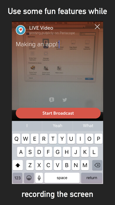 Emulate iPhone app Record Screen & Broadcast Live using MyAndroid