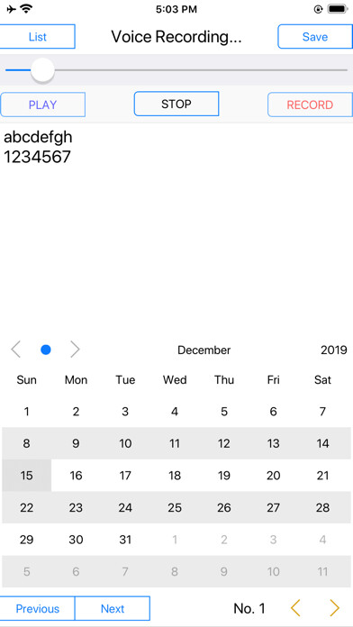 Emulate iPhone app RecordVoiceRecord -Sound Diary using MyAndroid