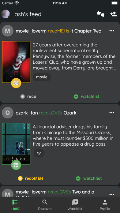 Emulate iPhone app reco - What to Watch using MyAndroid