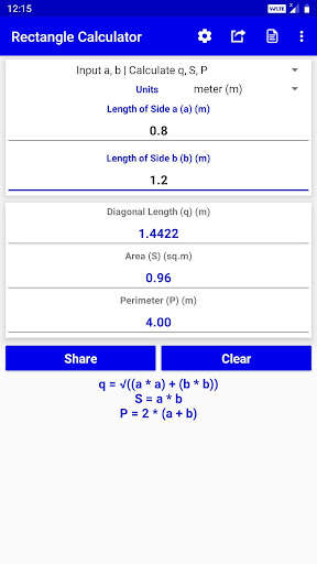 Run android online APK Rectangle Calculator from MyAndroid or emulate Rectangle Calculator using MyAndroid