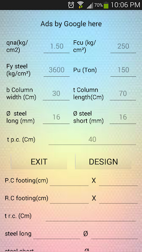Run android online APK rectangular footing design from MyAndroid or emulate rectangular footing design using MyAndroid