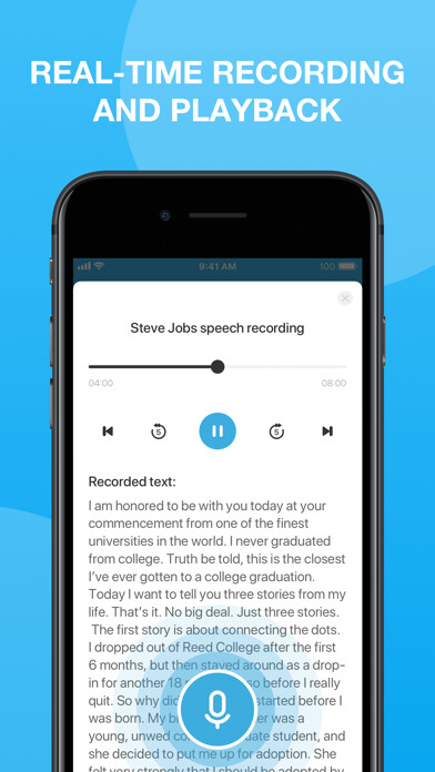 Emulate iPhone app Rec Translator- Voice to Text using MyAndroid