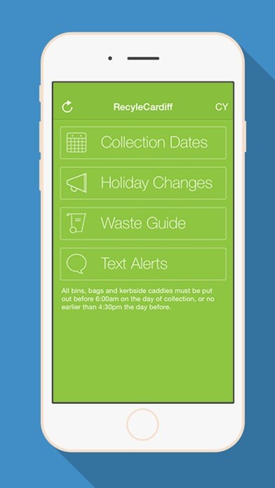 Emulate iPhone app Recycle Cardiff using MyAndroid