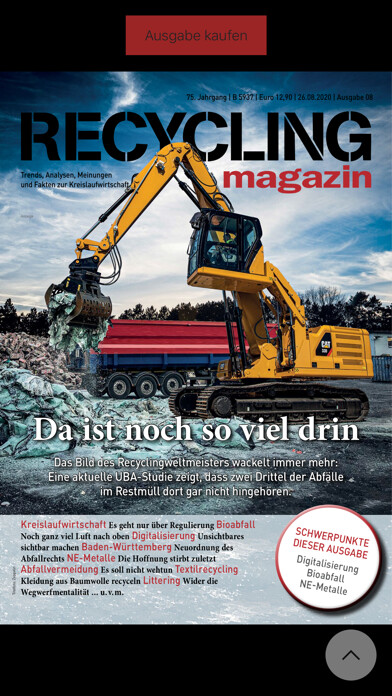 Emulate iPhone app RECYCLING magazin App using MyAndroid