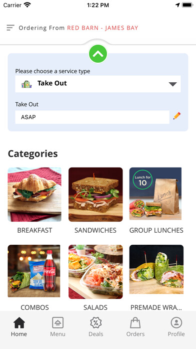 Emulate iPhone app RED BARN MARKET using MyAndroid
