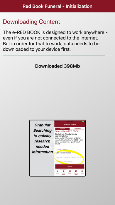 Emulate iPhone app Red Book Funeral Directory using MyAndroid