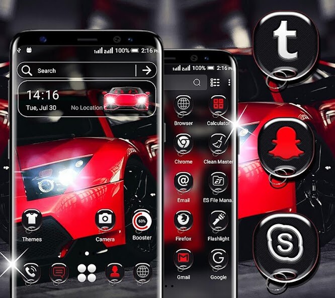 Run android online APK Red Car Launcher Theme from MyAndroid or emulate Red Car Launcher Theme using MyAndroid