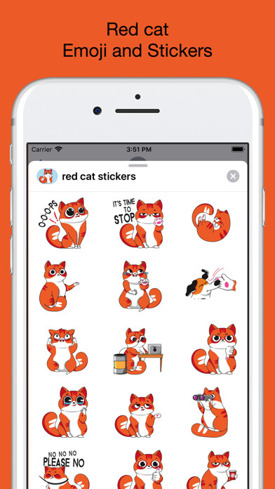 Emulate iPhone app Red cat stickers - Funny emo using MyAndroid