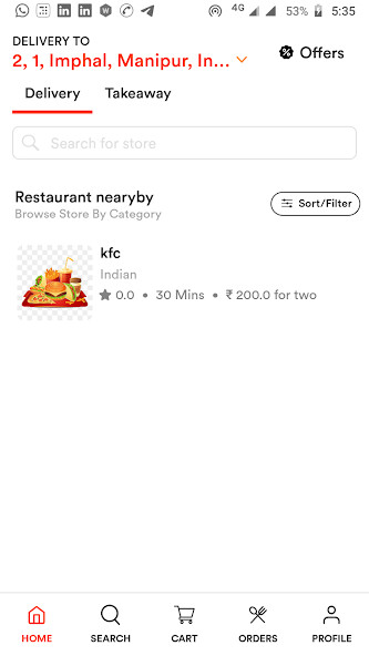 Run android online APK RedDelivery from MyAndroid or emulate RedDelivery using MyAndroid