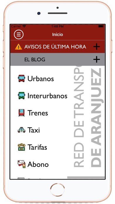 Emulate iPhone app Red de Transportes de Aranjuez using MyAndroid Emulate iPhone app Red de Transportes de Aranjuez using MyAndroid
