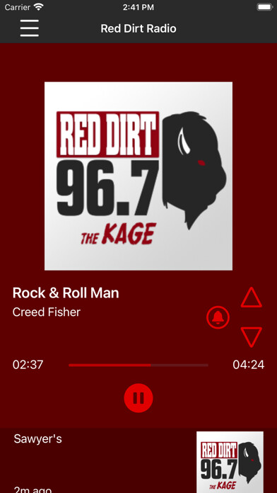 Emulate iPhone app Red Dirt Radio 96.7 The KAGE using MyAndroid