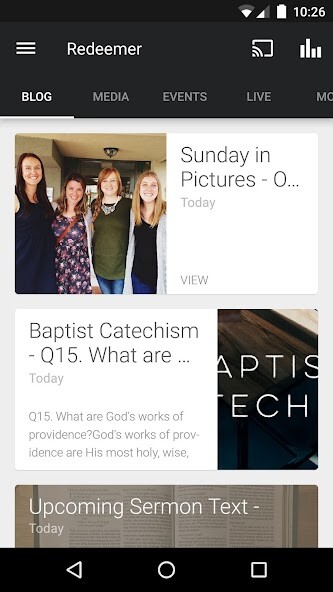 Emulate iPhone app Redeemer Baptist Church using MyAndroid Emulate iPhone app Redeemer Baptist Church using MyAndroid