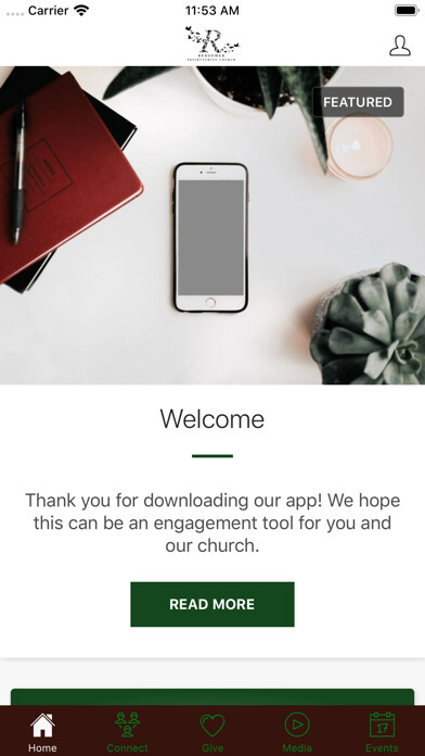 Emulate iPhone app Redeemer Greenville using MyAndroid