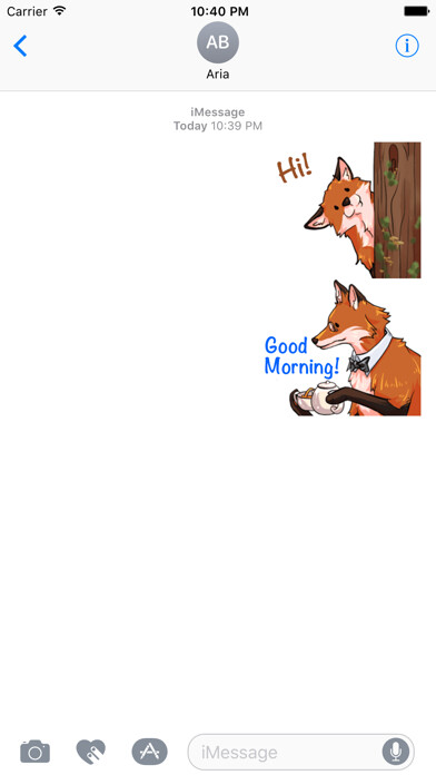 Emulate iPhone app Red Fox FoxMoji Stickers using MyAndroid