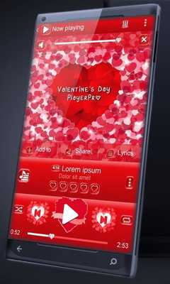 Emulate Android APK Red hearts PlayerPro Skin