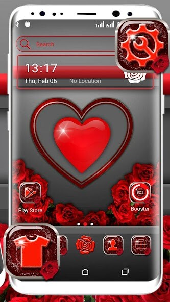 Run android online APK Red Heart Valentine Launcher Theme from MyAndroid or emulate Red Heart Valentine Launcher Theme using MyAndroid