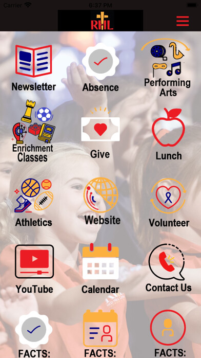 Emulate iPhone app Red Hill Lutheran School using MyAndroid