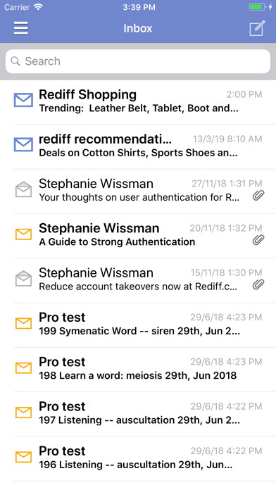 Emulate iPhone app Rediffmail using MyAndroid