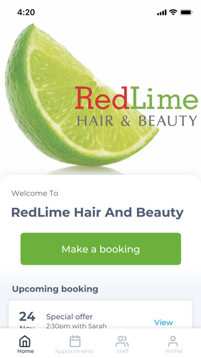 Emulate iPhone app RedLime Hair And Beauty using MyAndroid Emulate iPhone app RedLime Hair And Beauty using MyAndroid