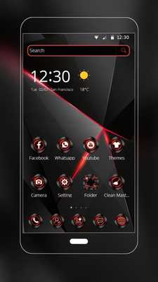 Emulate Android APK Red Neon Black Tech Theme