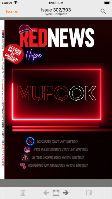 Emulate iPhone app Red News Fanzine using MyAndroid