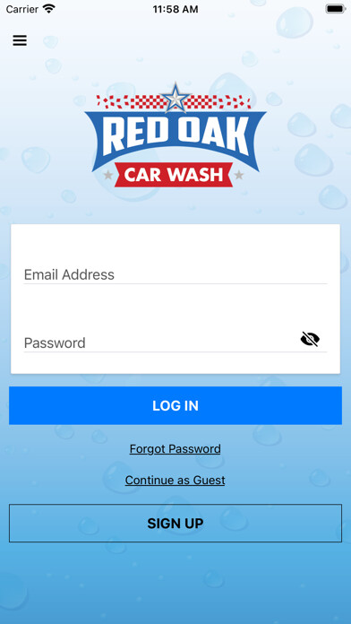 Emulate iPhone app Red Oak Car Wash using MyAndroid