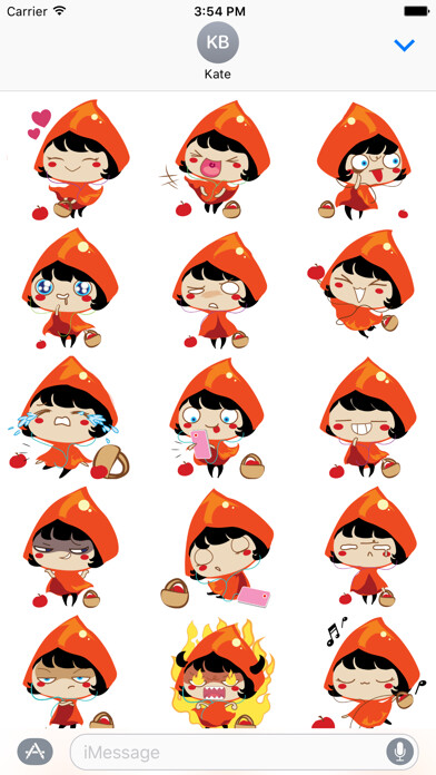 Emulate iPhone app Red Riding Hood Stickers using MyAndroid Emulate iPhone app Red Riding Hood Stickers using MyAndroid