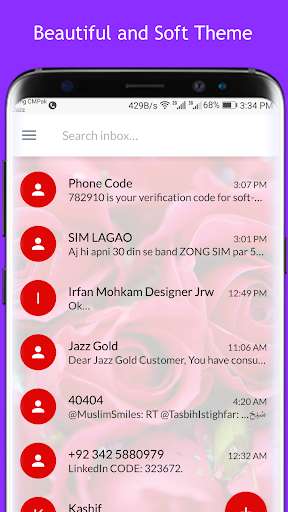 Run android online APK Red Rose SMS Theme from MyAndroid or emulate Red Rose SMS Theme using MyAndroid