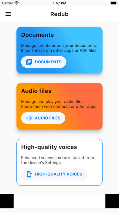 Emulate iPhone app Redub TTS Text to Voice Reader using MyAndroid Emulate iPhone app Redub TTS Text to Voice Reader using MyAndroid