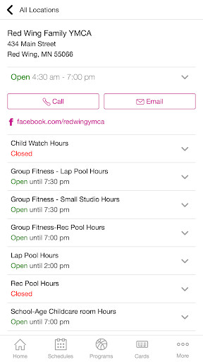 Emulate Android APK Red Wing Family YMCA