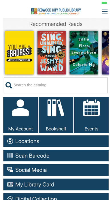 Emulate iPhone app Redwood City Library using MyAndroid