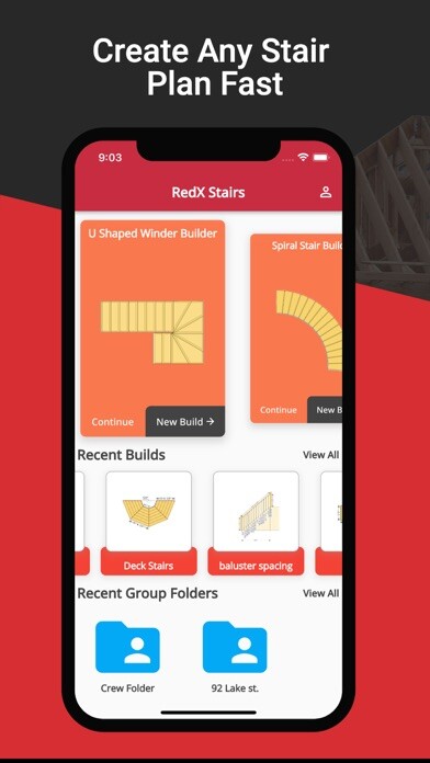 Emulate iPhone app RedX Stairs - Stair Calculator using MyAndroid