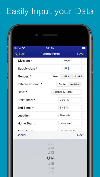Emulate iPhone app Referee Tracker using MyAndroid