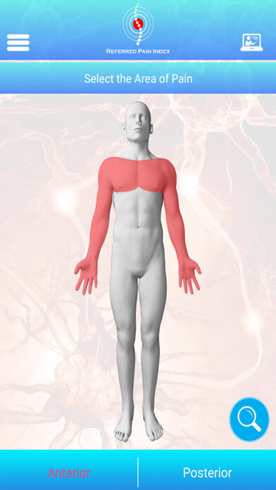 Emulate iPhone app Referred Pain Index using MyAndroid