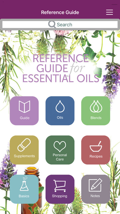 Emulate iPhone app Ref Guide for Essential Oils using MyAndroid