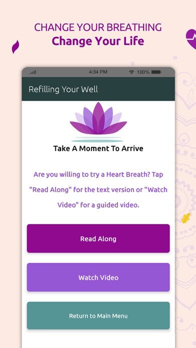 Emulate iPhone app Refilling Your Well: Self care using MyAndroid