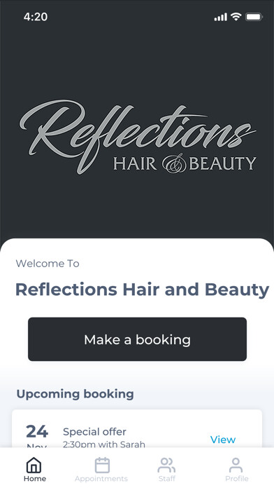 Run android online APK Reflections Hair and Beauty from MyAndroid or emulate Reflections Hair and Beauty using MyAndroid