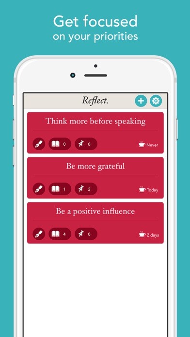 Emulate iPhone app Reflect - personal development and mindfulness using MyAndroid